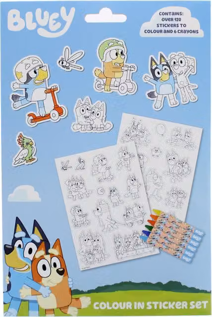 Blueprint Collections Bluey Character Colouring and Sticker Set in Multicolour