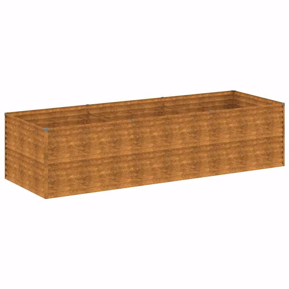 Berkfield Home Garden Corten Steel Raised Bed in Brown, W/D/H: 290 x 100 x 69 cm – 2