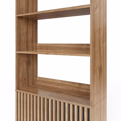 GFW Rowan Oak Effect Bookcase with Shelves and Cupboard Storage, W: 80.0 cm, D: 29.5 cm, H: 180.0 cm – 3