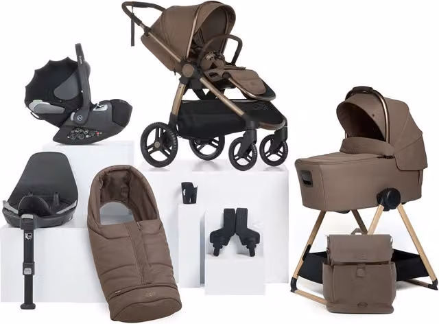 Ocarro 2 Complete Pushchair Bundle with Cybex Cloud T i-Size Rotating Baby Car Seat, Isofix Base and Carrycot in Crema Beige