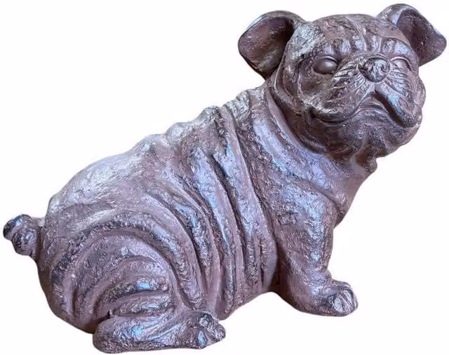 Minster Bronze Sitting Bulldog Metal Tabletop Ornament W: 20 cm, D: 26 cm, H: 39 cm