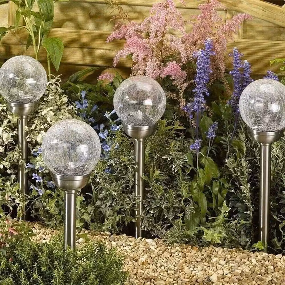 Marco Paul Multicolour Solar LED Globe Lights with Stainless Steel and Glass Sphere and Ground Spike – 2