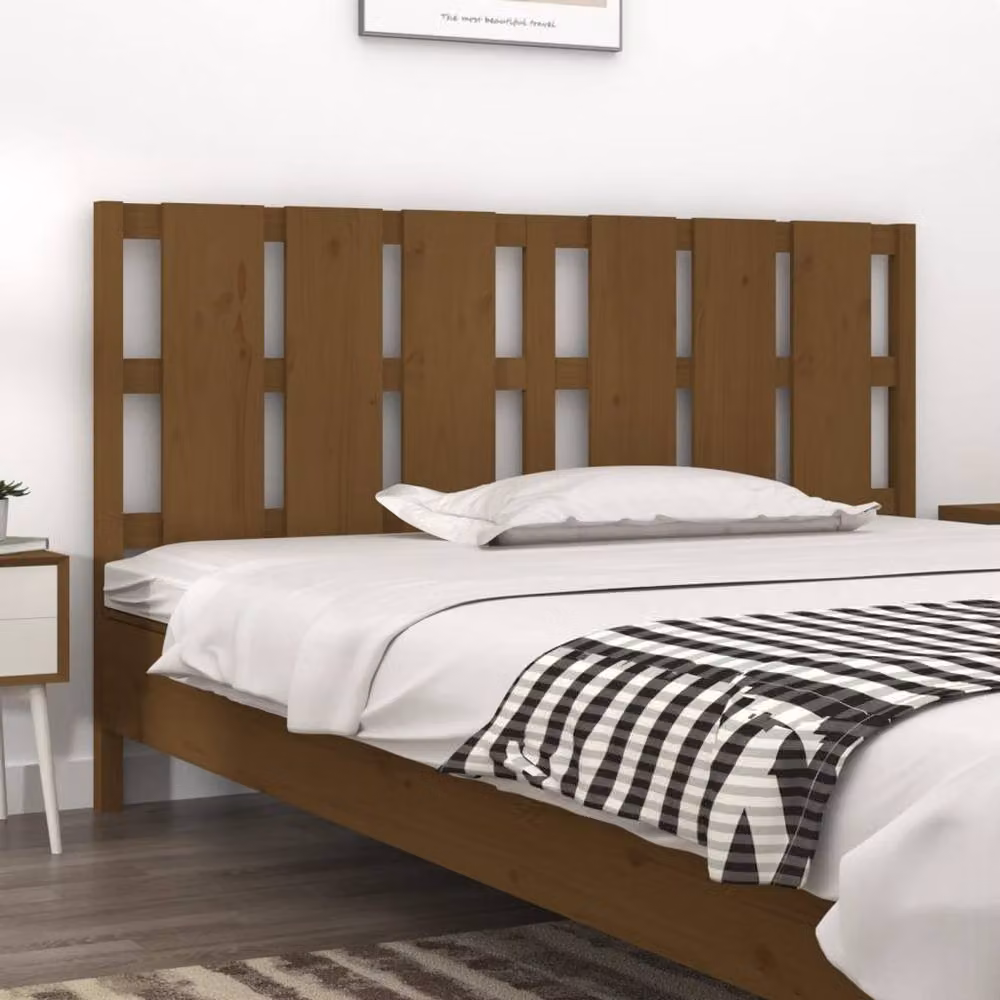 Berkfield Home Rustic Solid Wood Pine Bed Headboard in Honey Brown, W: 165.5 cm, D: 4 cm, H: 100 cm – 2