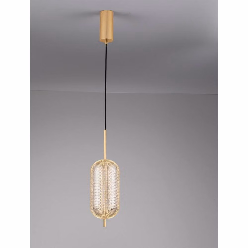 Netlighting Klelia Slim Pendant Light in Gold and Brass with Warm White LED, 17W, 1451lm, Dimmable – 2