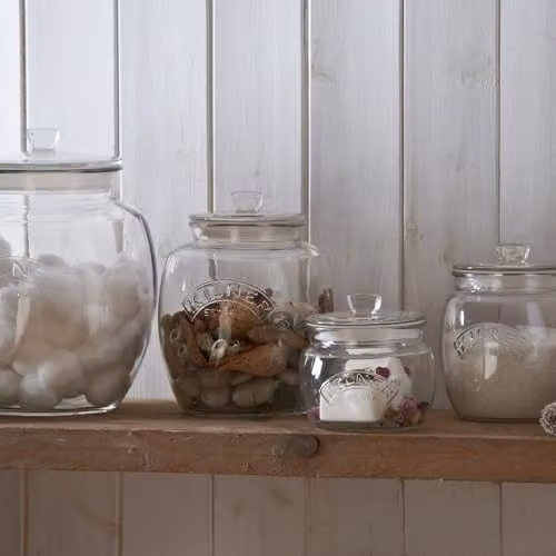 Kilner Universal Glass Food Container with Airtight Push-Top Lid and Silicone Seal, Transparent, 0.85 l – 4