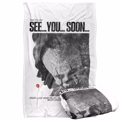 LOGOVISION IT Welcome to Derry Time to Float Super Soft Fleece Throw Blanket, Multicolour, W: 91.44 cm, L: 147.32 cm