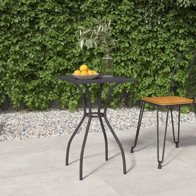 Berkfield Home Modern Geometric Garden Table in Anthracite Steel Mesh, W/D/H: 50 x 50 x 72 cm – 1