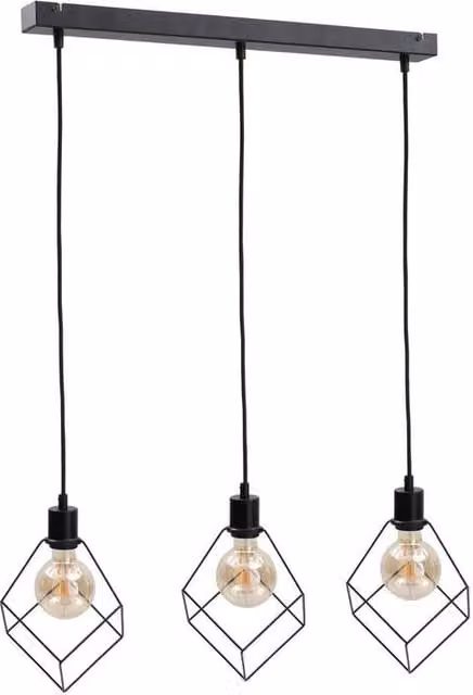Netlighting Ruben Bar Pendant Ceiling Light, Black, 60cm, 3x E27