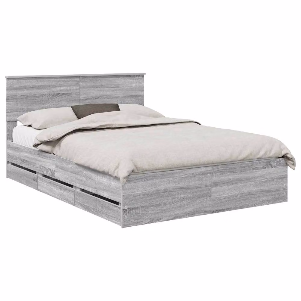 Berkfield Home Modern Bed Frame with Drawers in Grey Sonoma, Engineered Wood, 160 x 200 cm – 2