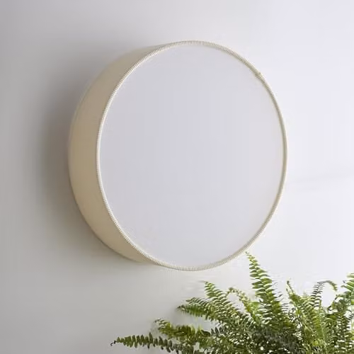 K LIVING Crete Cream Velvet Drum Shade, Diameter: 38 cm – 1