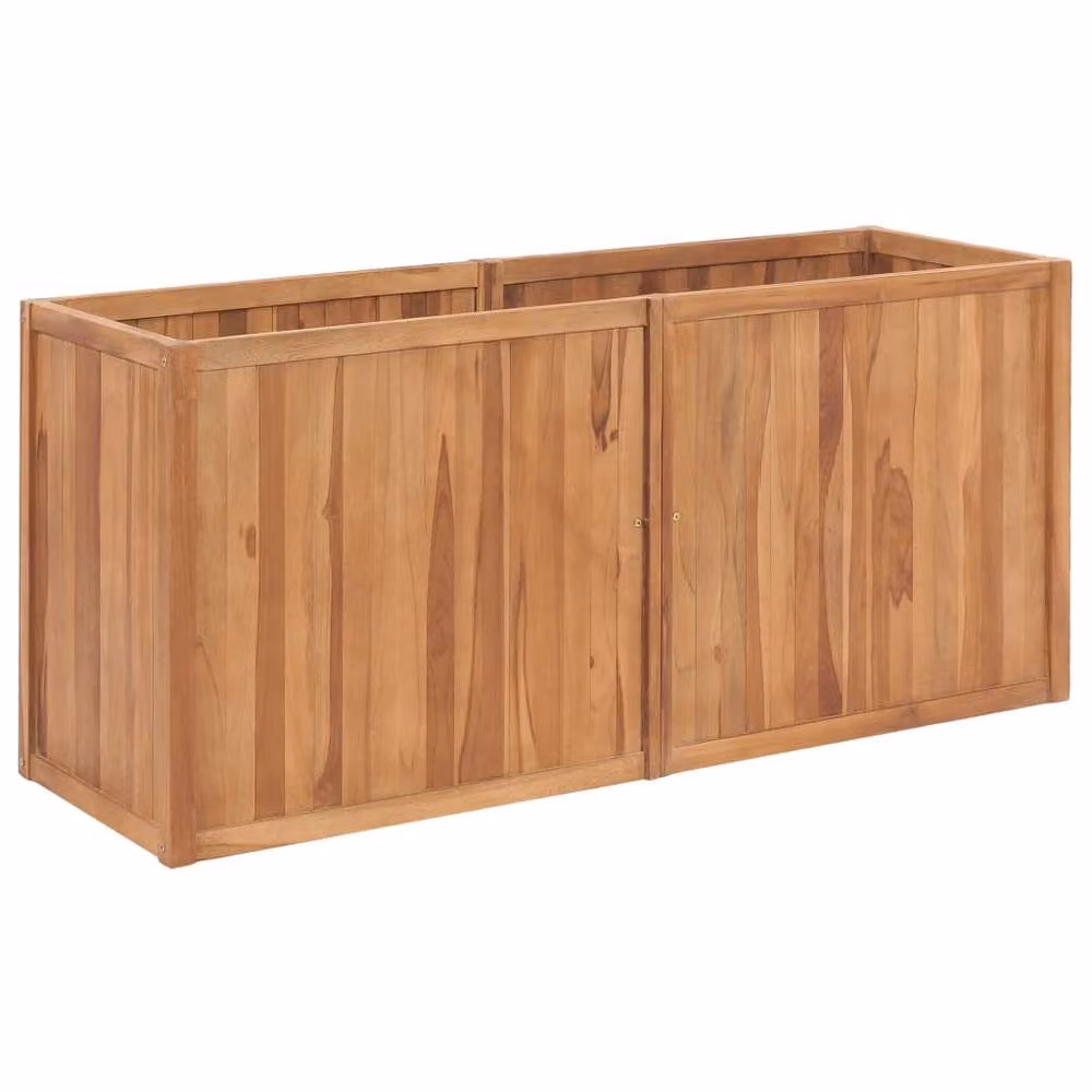 Berkfield Home Garden Raised Bed in Brown Solid Teak Wood, W/D/H: 150 x 50 x 70 cm – 2