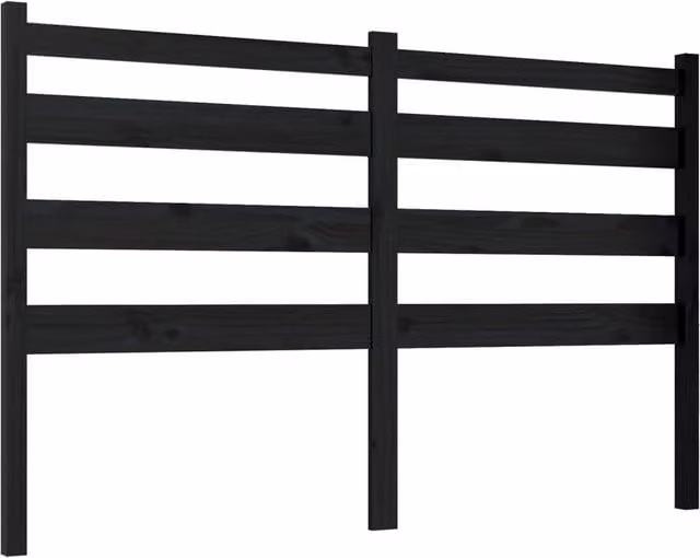 Berkfield Home Rustic Solid Wood Pine Bed Headboard in Black, W/D/H: 146 x 4 x 100 cm – 1