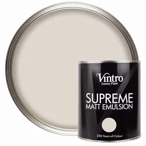 Vintro Luxury Matt Emulsion Multi Surface Paint in Cream Yorkshire Stone, 1L