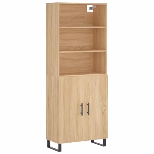 vidaXL Modern Highboard in Sonoma Oak, W/D/H: 69.5 x 34 x 180 cm