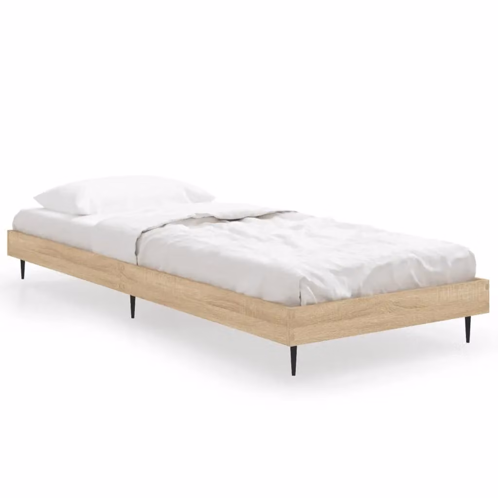 Berkfield Home Sonoma Oak Small Single Bed Frame in Brown, W/D/H: 75 x 190 cm – 2
