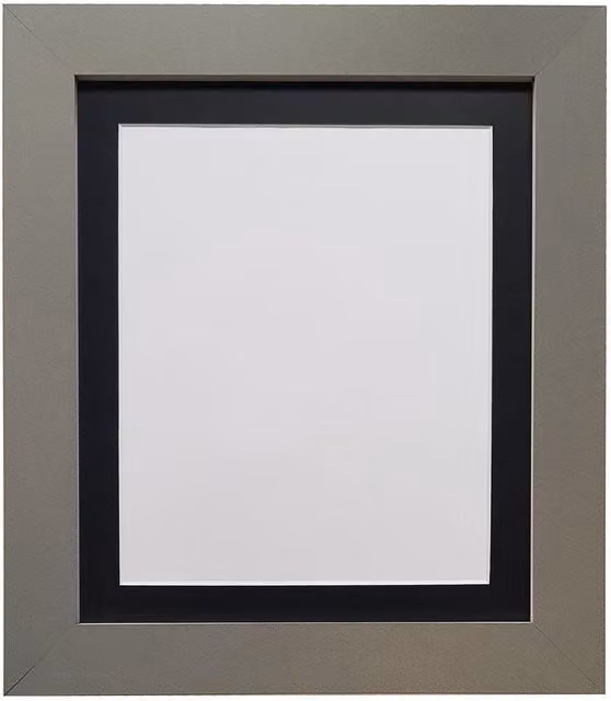 Frames & Mirrors 4U Metro Rectangular Single Picture Frame in Dark Grey with Black Mount for 10 x 15 cm Images – 1