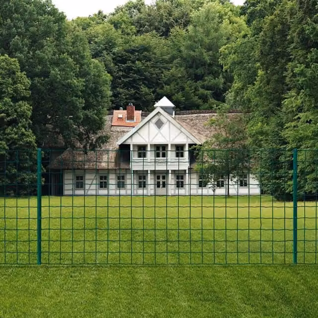 Berkfield Home Euro Fence PVC-Coated Steel Fencing, Green, W: 20 m, H: 1.2 m