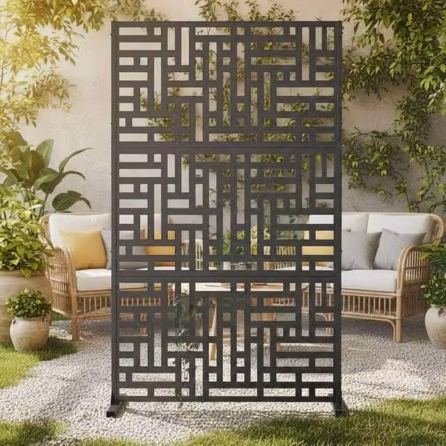 Nicoman Metal Outdoor Privacy Screen in Anthracite Grey, W/H: 90 x 180 cm – 1