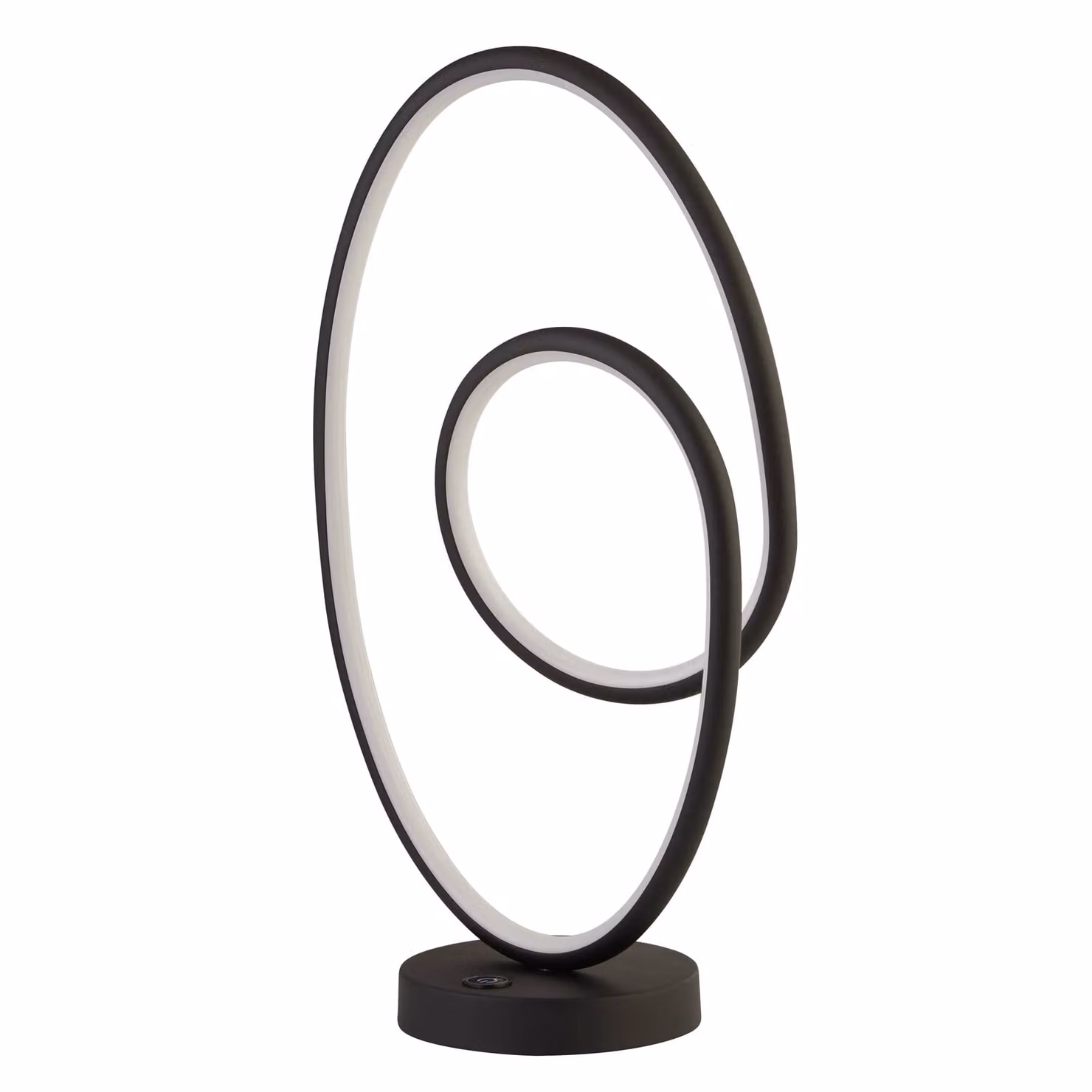 Lighting Collection LED Table Lamp with Touch Dimming in Black and Chrome – 1