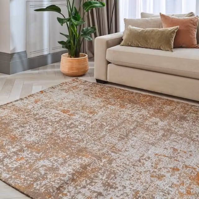 The Rug Shop UK Orange Modern Abstract Pet Friendly Outdoor Area Rug W: 200 cm, D: 290 cm