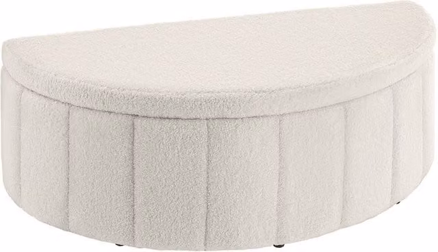 tectake Moon Upholstered Bench in Cream/Beige/White – 1