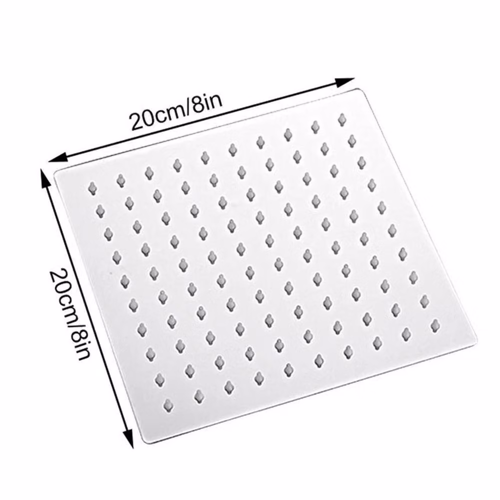 Hinsinc 8 Inch Chrome Square High Pressure Rainfall Overhead Shower Head in White – 2