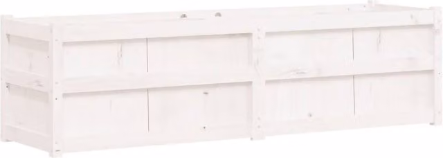 Berkfield White Solid Wood Pine Garden Planter Tub W: 180 cm, D: 50 cm, H: 50 cm – 1