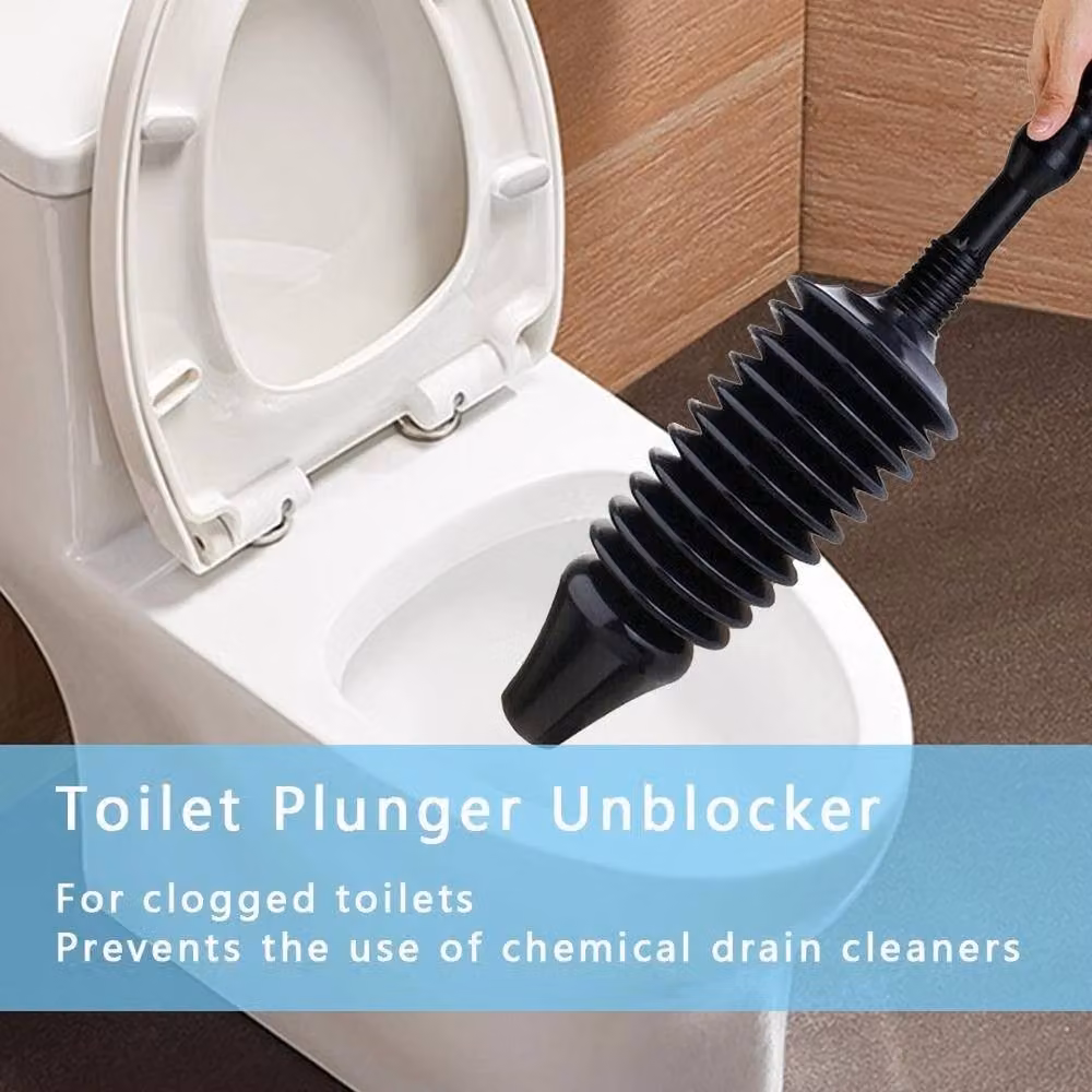 VOGREX Powerful Toilet Plunger Unblocker Air Pump Sink Blaster in Black – 4