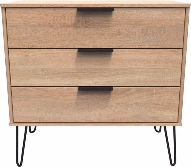 Ready Assembled 2 U Fuji 3 Drawer Chest in Light Oak – 1