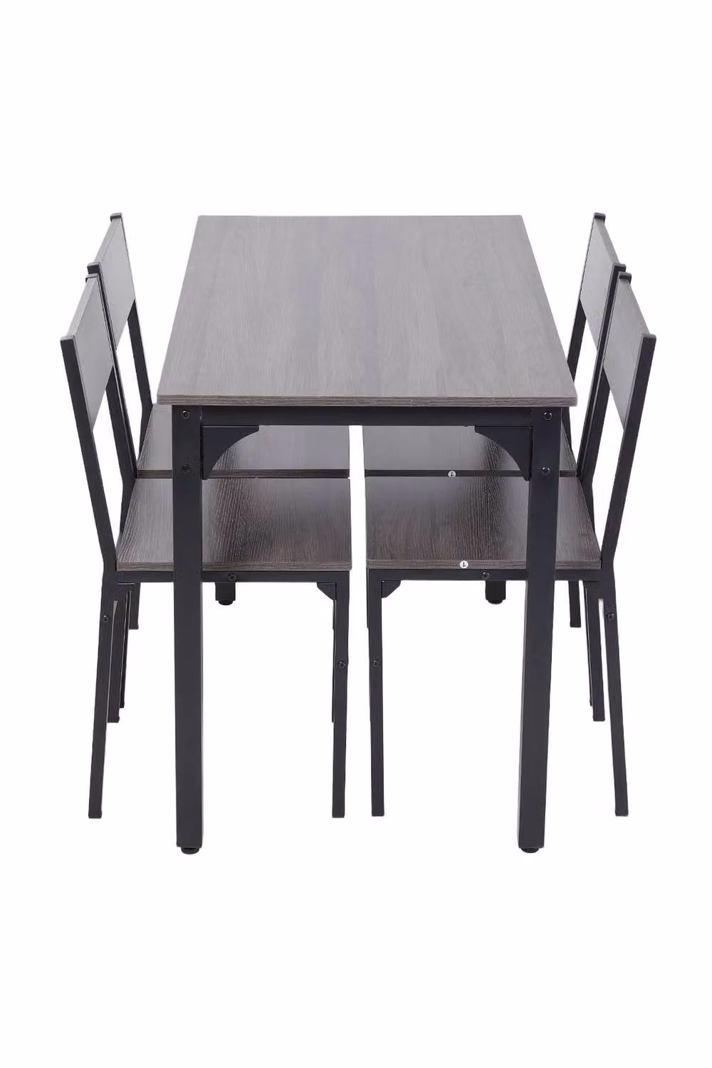 Garden Sanctuary 5-Piece Modern Rectangular Dining Table and Chairs Set in Grey – 2