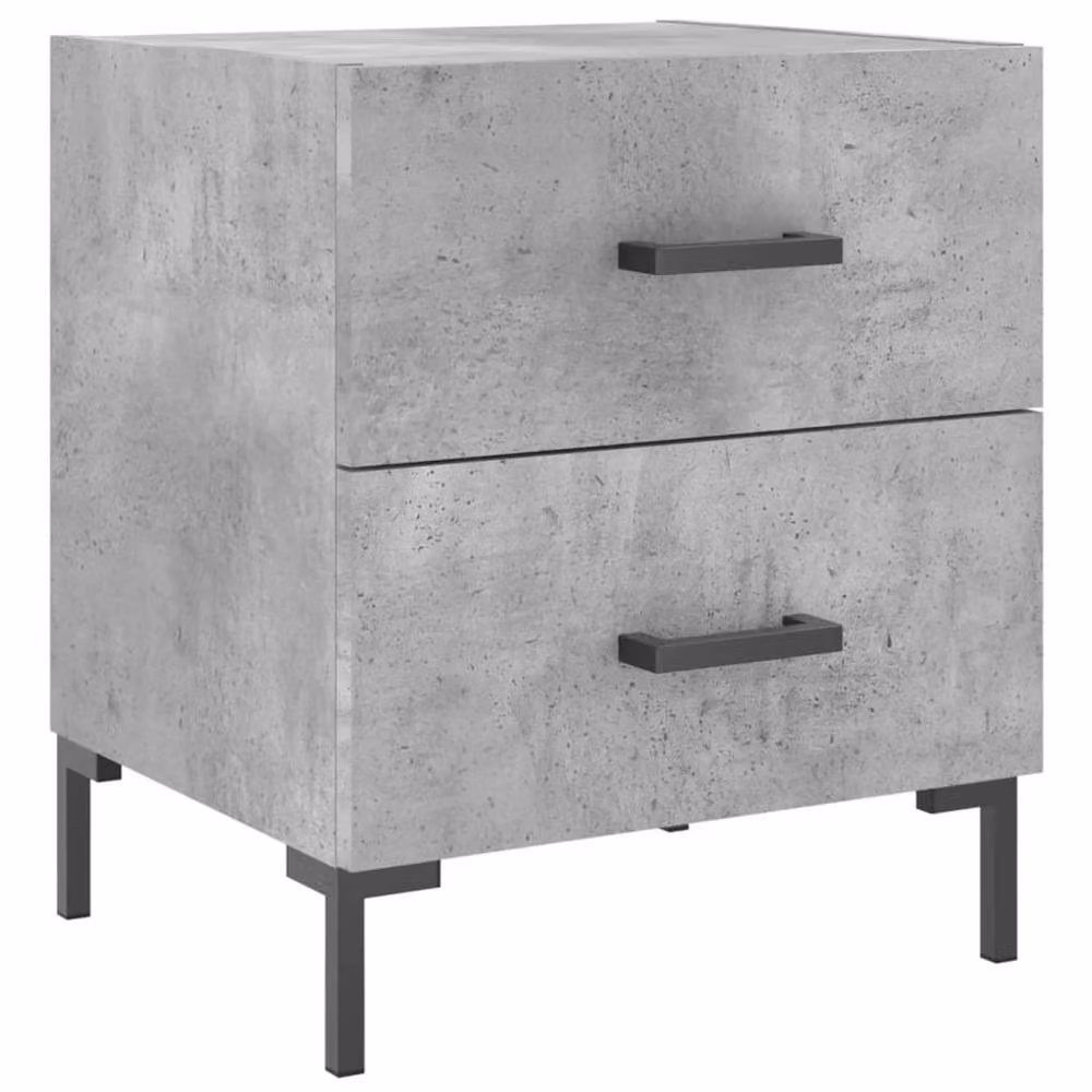 Berkfield Home Modern Bedside Cabinet in Concrete Grey, W: 40 cm, D: 35 cm, H: 47.5 cm – 2