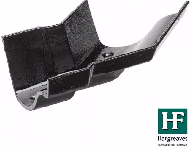 Hargreaves Premier Cast Iron Ogee Gutter External Angle 135 Degree, 125mm, Black