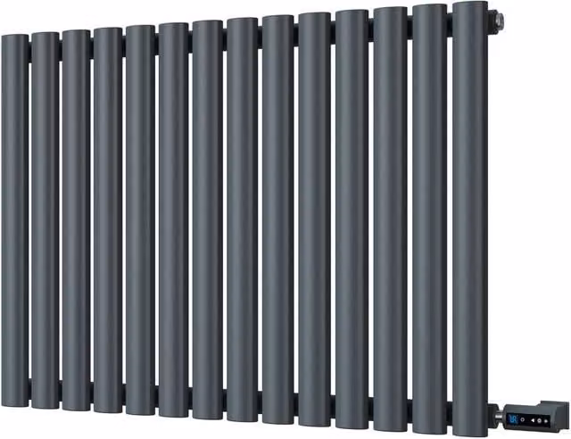 Omeara Anthracite Single Panel Horizontal Electric Radiator with WIFI and App Control, W: 60.0 cm, H: 81.2 cm