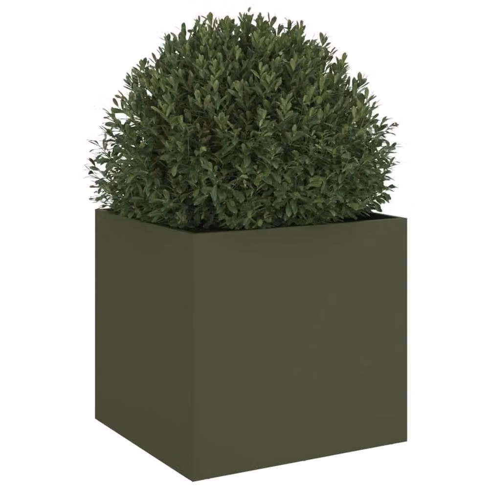 Berkfield Home Steel Planter Tub in Green, W/D/H: 49 x 47 x 46 cm – 4