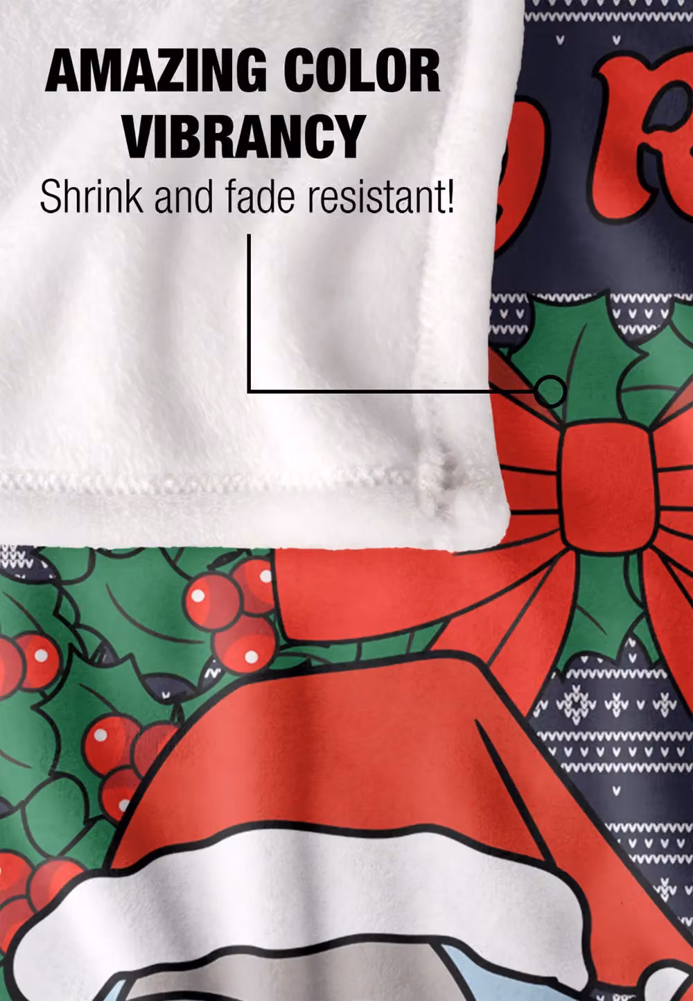 Warner Brothers Rick & Morty Merry Rickmas Ugly Christmas Sweater Throw Blanket, White/Multicolour, W: 152 cm, D: 127 cm – 4