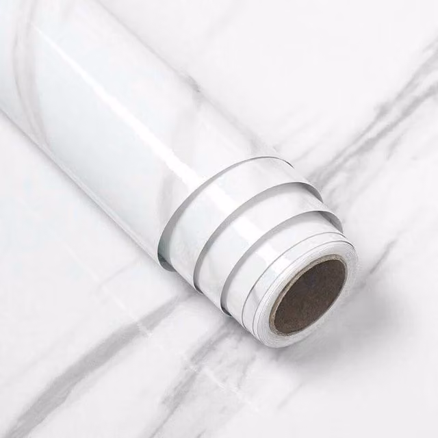 PAWNORA White Marble Self Adhesive Vinyl Wallpaper, Stone Look, W: 60 cm, H: 5 m