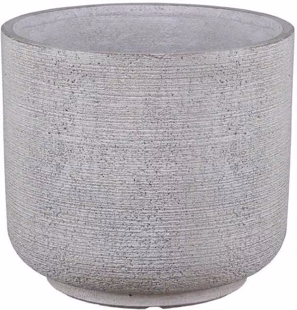 KDMD Elemental Hortus Planter in Beige and White, Round Fibreglass Tabletop Tub, W: 26 cm, D: 26 cm, H: 29 cm