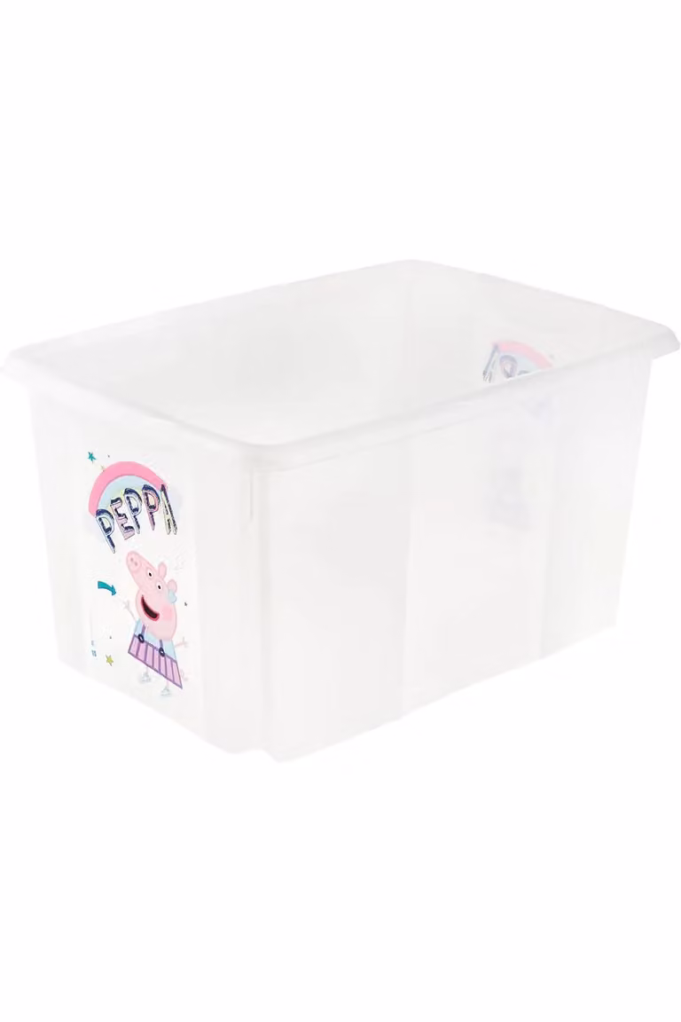 Keeeper Peppa Pig Stackable Storage Box with Lid for Children, 45 Litre, Transparent