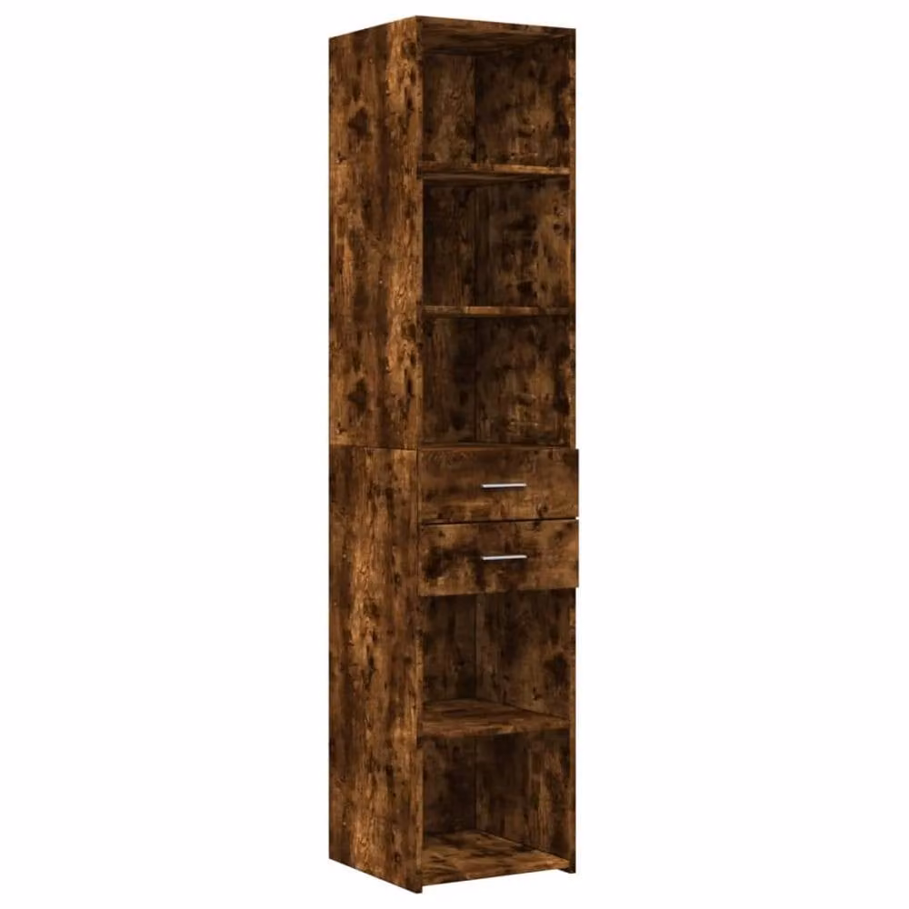 Berkfield Home Modern Smoked Oak Highboard in Brown, W: 40 cm, D: 42.5 cm, H: 185 cm