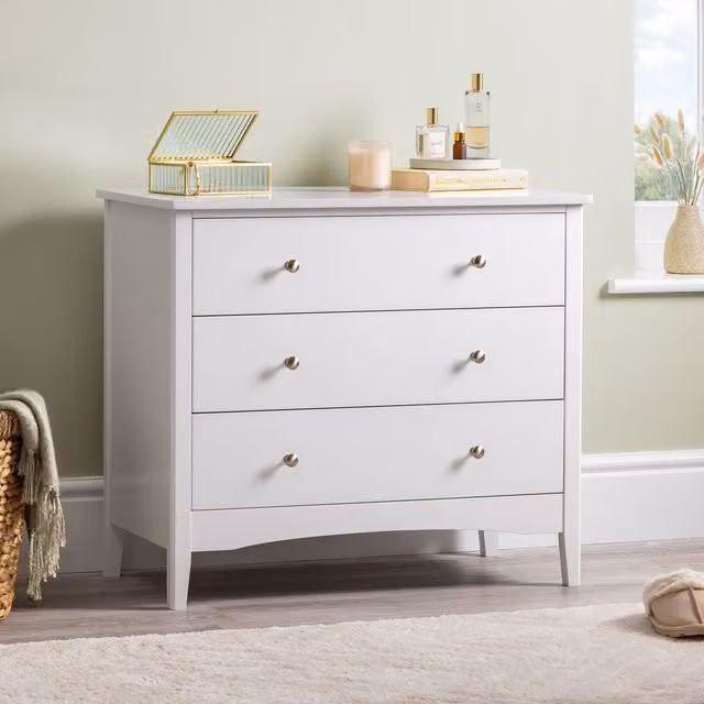 Christow 3 Drawer Bedroom Chest in White