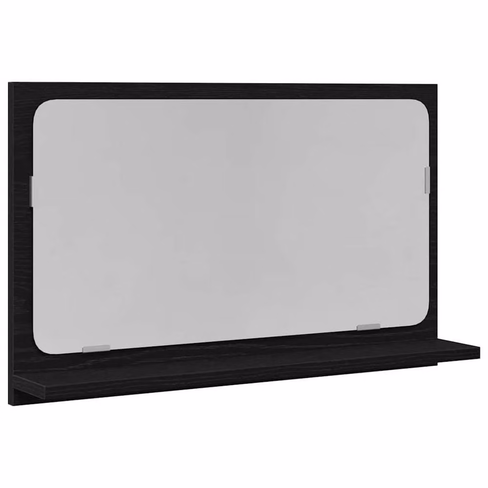 Berkfield Home Black Oak Bathroom Mirror, W: 60 cm, D: 10.5 cm, H: 37 cm – 2