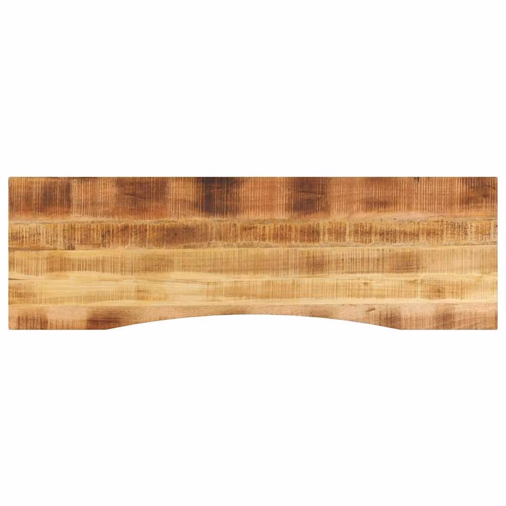 Berkfield Home Beautiful Curved Desk Top in Brown Solid Rough Mango Wood W: 160 cm, D: 50 cm, H: 2.5 cm – 2