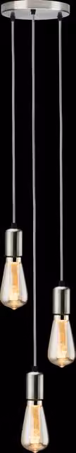 Netlighting Knightsbridge Calla Contemporary 3 Light Pendant in Grey and Brushed Chrome – 2