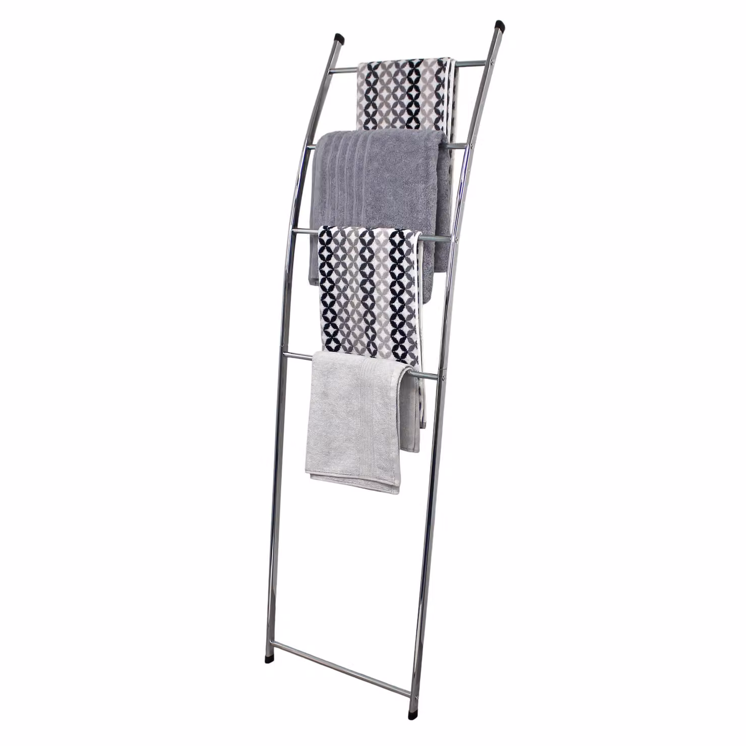 Showerdrape Apex Chrome Freestanding Metal Towel Ladder in Silver, W: 44 cm, H: 155 cm – 2