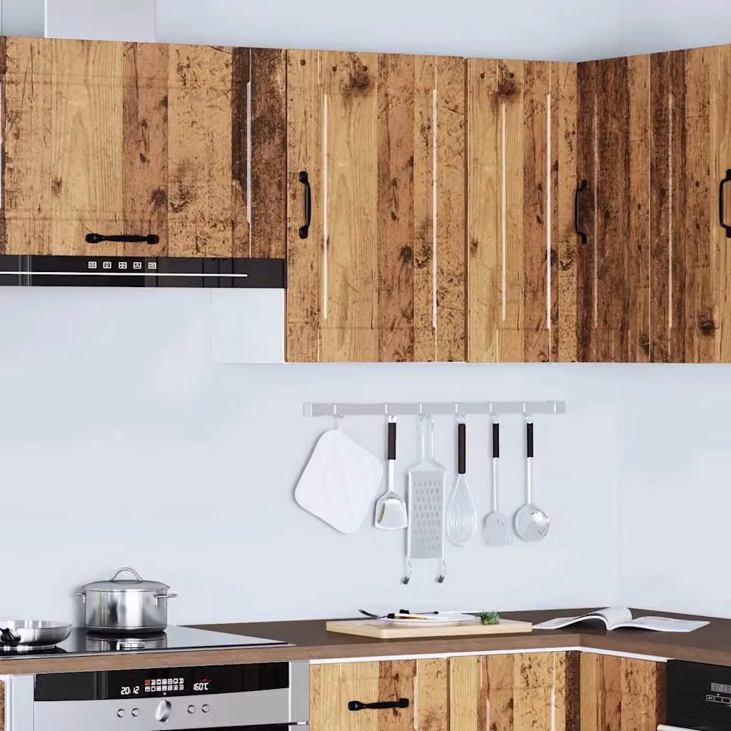 Berkfield Home Porto Old Wood Kitchen Wall Cabinet in Brown – 3