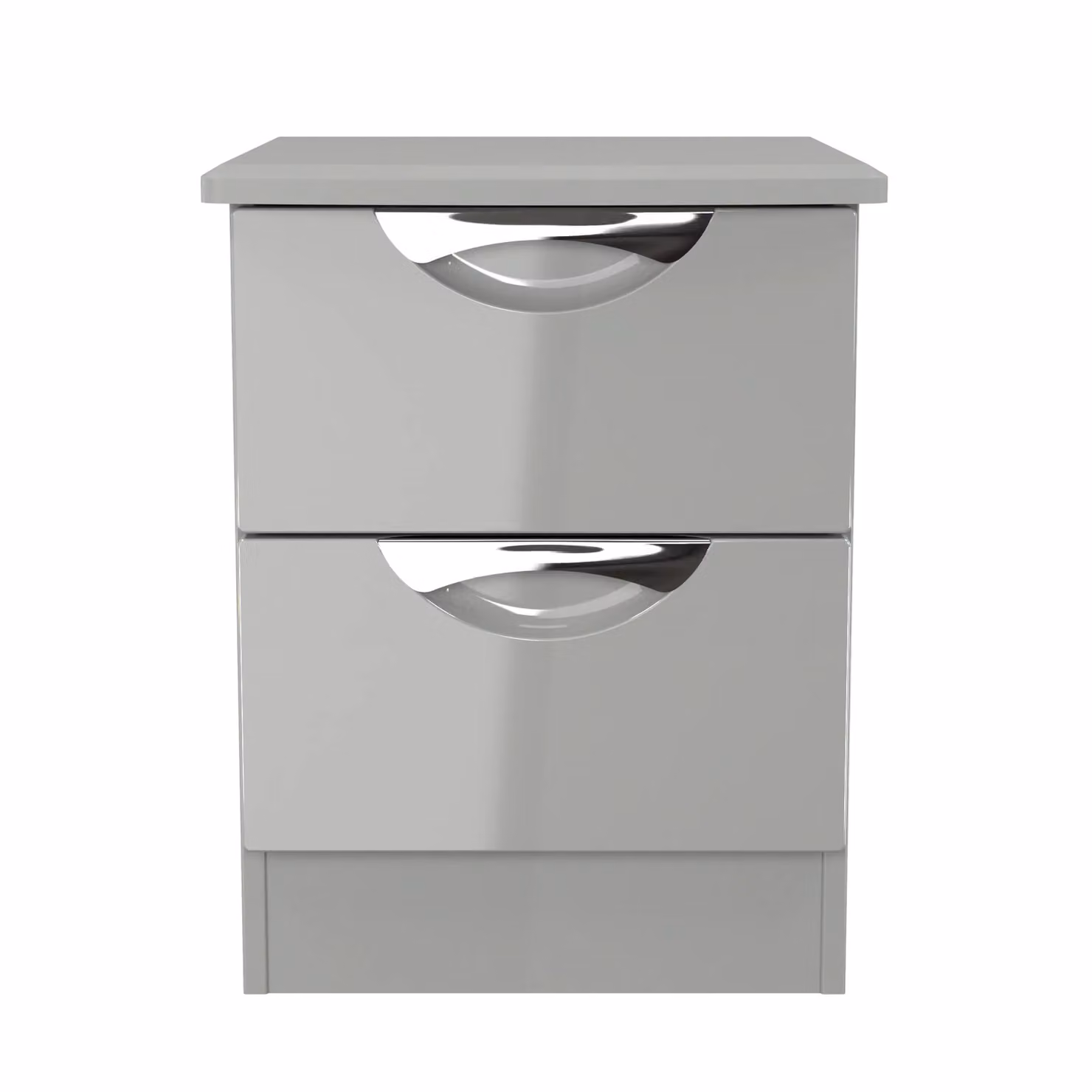 Ready Assembled 2 U Holborn 2 Drawer Bedside Cabinet in Mid Grey – 2