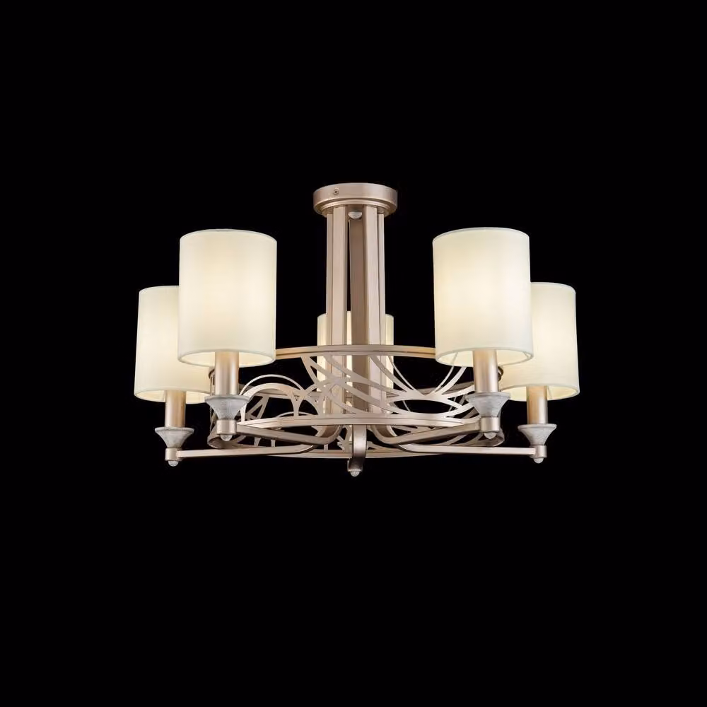 Netlighting Vittoria Chandelier in Beige and Gold with 5 E14 Lights – 2