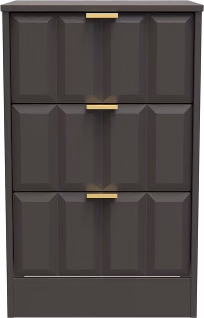 Ready Assembled 2 U Seattle 3 Drawer Bedside Cabinet in Dark Grey – 1