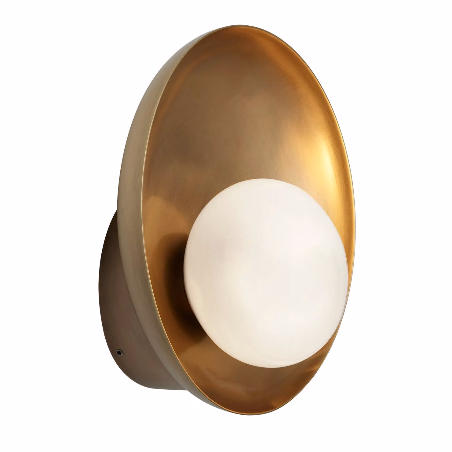 Industville Hayle Round Diffuser Wall Light for Outdoor and Bathroom use, Gold/Brass – 3