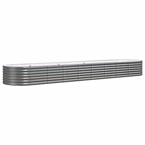 vidaXL Grey Steel Raised Garden Bed W/D/H: 80 x 80 x 36 cm – 1